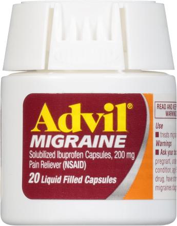 Advil Migraine Liquid Filled - адвил ибупрофен против мигрени США (20 таб)