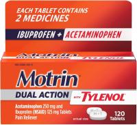 Motrin Dual Action with Tylenol ибупрофен и парацетомол (120 таб)