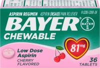 Bayer Aspirin Low Dose 81 mg Chewable Cherry — аспирин в жевательных таблетках, 36 шт.