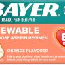 Bayer Aspirin Low Dose 81 mg Chewable Orange — аспирин в жевательных таблетках, 36 шт.