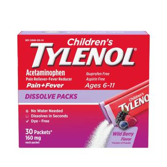 Children's Tylenol Dissolve Packs — ацетаминофен для детей, со вкусом ягод (30 пак.)