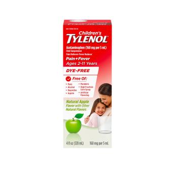 Children's Tylenol Liquid — ацетаминофен для детей, в жидкой форме со вкусом яблока (120 мл)