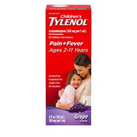 Children's Tylenol Liquid — ацетаминофен для детей, суспензия со вкусом винограда (120 мл)
