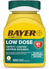Bayer Aspirin Low Dose США безопасный прием аспирина 81мг (300 таб)