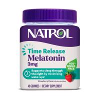 Natrol Time Release — жевательные пастилки с мелатонином (3 мг), вкус «Клубника» 