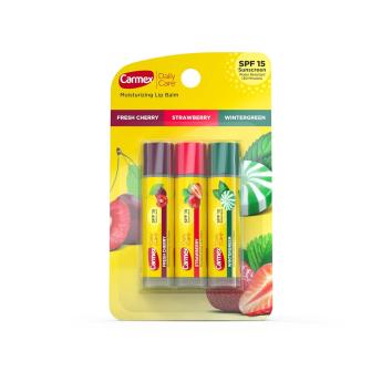 Carmex Daily Care Fresh Cherry, Strawberry, Wintergreen увлажняющий бальзам для губ SPF 15