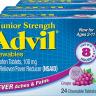 Advil Junior Strength США жевательные таблетки для возраста 2–11 лет со вкусом винограда 24 жевательные таблетки